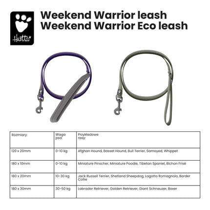 Hurtta Weekend Warrior Eco Leash Rosehip - waterproof dog leash made from recycled materials