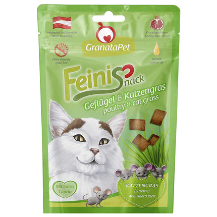 GranataPet FeiniSnack Poultry & Cat Grass - crunchy treats for cats, poultry and cat grass