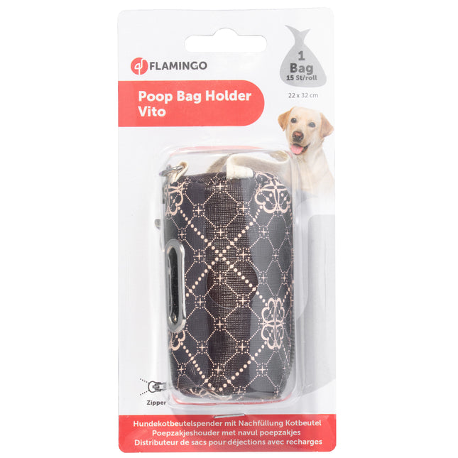 Flamingo Vito Poop Bag Holder - stylish case for bags + roll of bags