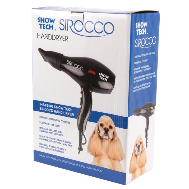 Show Tech Sirocco Hand Dryer 1200W - compact handheld dryer, black