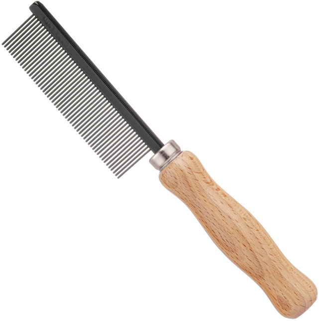 HPP English anti-static comb with wooden handle - dense