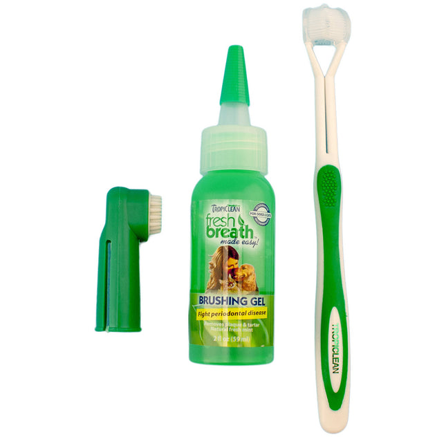 Tropiclean Oral Care Kit - dental cleaning kit for small dogs and cats