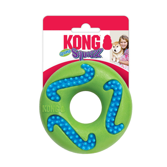 KONG Squeezz Goomz Ring (14cm) - rubber ring for dogs with protrusions that massage gums