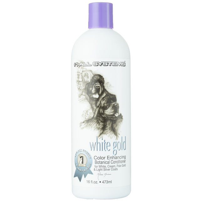 1 All Systems Color Enhancing Botanical Conditioner White Gold - color-enhancing conditioner for silver and platinum fur in dogs