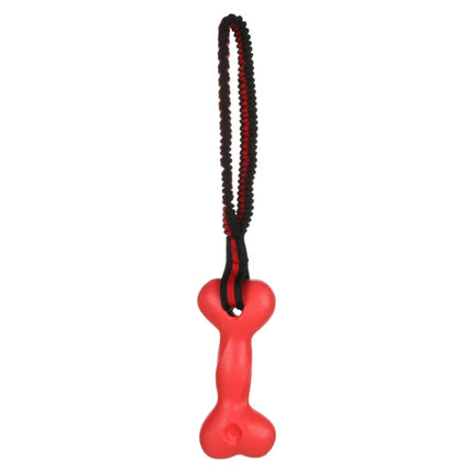 Flamingo Expanda Bone - fetch toy for dogs with a flexible handle, black - red