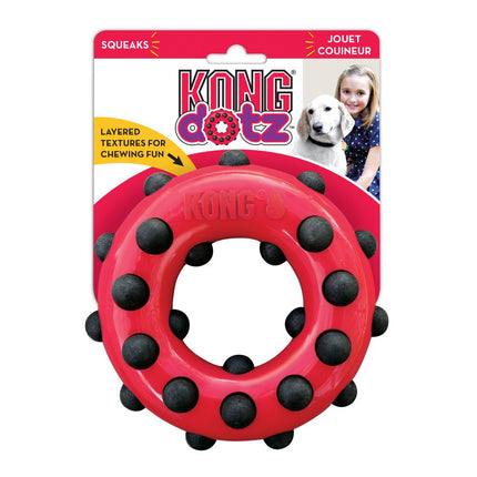 KONG Dotz Circle - dog toy, squeaky ring