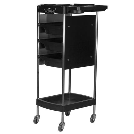 Gabbiano FX12 - grooming cart, partial walls, 3 trays, lower shelf, 2 side handles