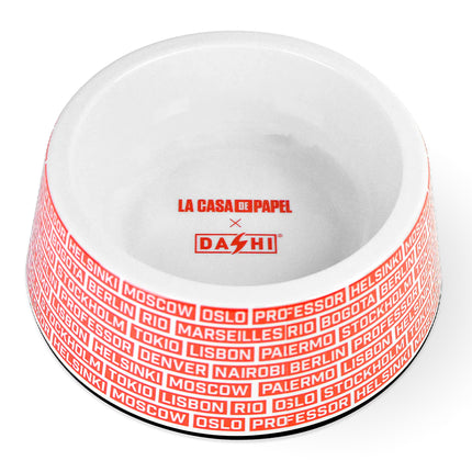 Dashi La Casa De Papel Gang Bowl - melamine bowl for dogs and cats, inspired by the series Money Heist.