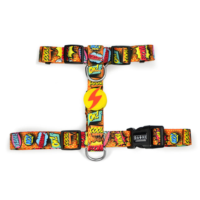 Dashi Boom Back Harness - adjustable guard harness for dogs, comic pattern