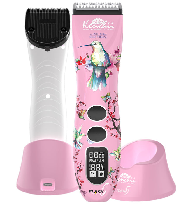 Kenchii Flash Pink Cordless Clipper - professional cordless clipper with adjustable blade