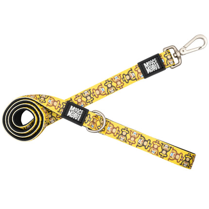 Max&Molly Short Leash Monkey Maniac - colorful urban leash for dogs, monkey pattern, 120cm