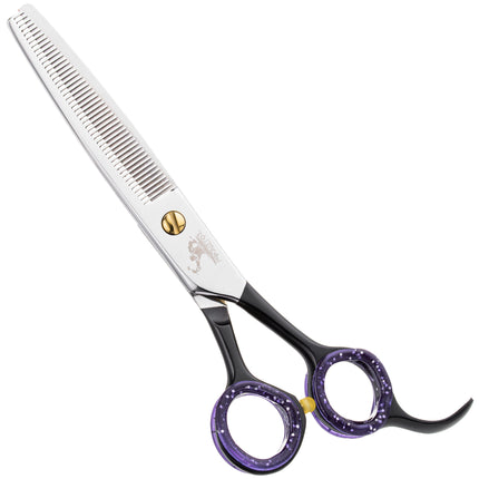 P&W The BlackSmith Thinning Scissors - high-quality, professional single-sided thinning shears, 48 teeth