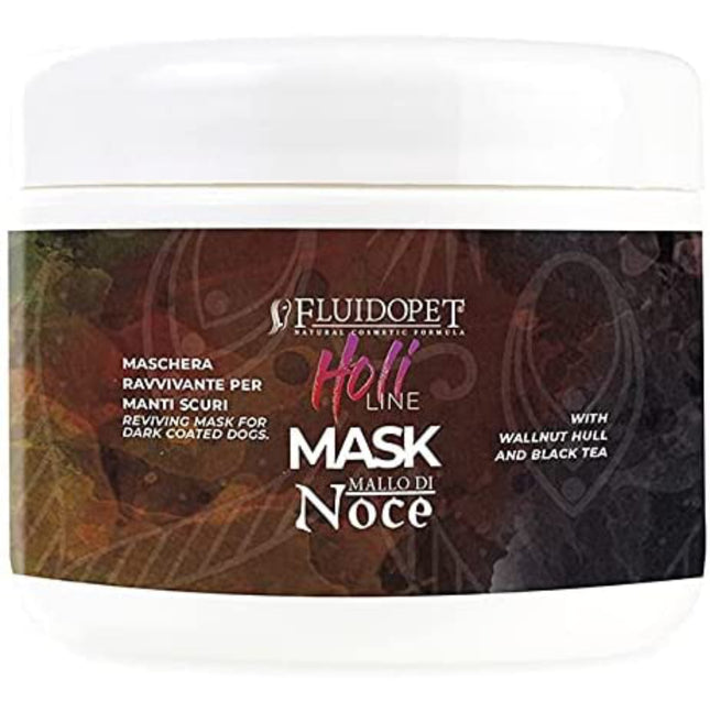 FluidoPet Holi Line Walnut Shell Mask - revitalizing mask for dark dog fur