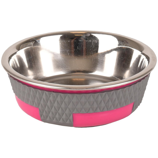 Flamingo Feeding & Drinking Bowl - stainless steel bowl for dogs and cats with a non-slip base