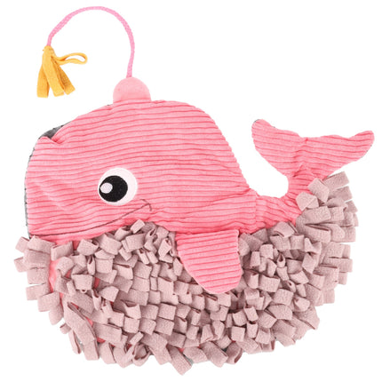 Flamingo Sniffing Carpet Puppy Whale (38cm) - sniffing mat for puppies and small dogs, crinkly whale