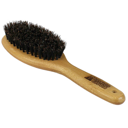 Bamboo Groom Oval Bristle Brush - bamboo brush with natural bristles, for large breed dogs and cats