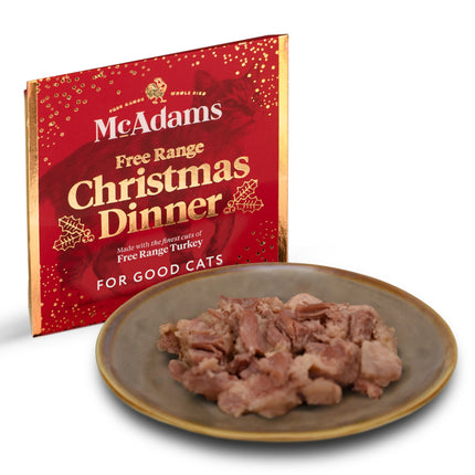 McAdams Free Range Christmas Dinner Cat - wet food for cats with free-range turkey, holiday edition