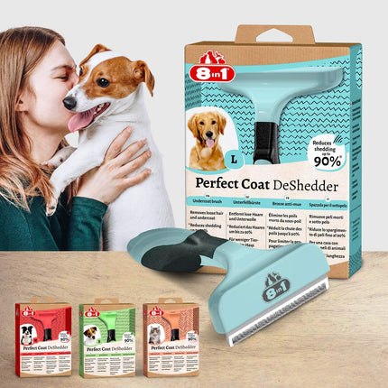 8in1 Perfect Coat DeShedder - dead undercoat remover for large breed dogs