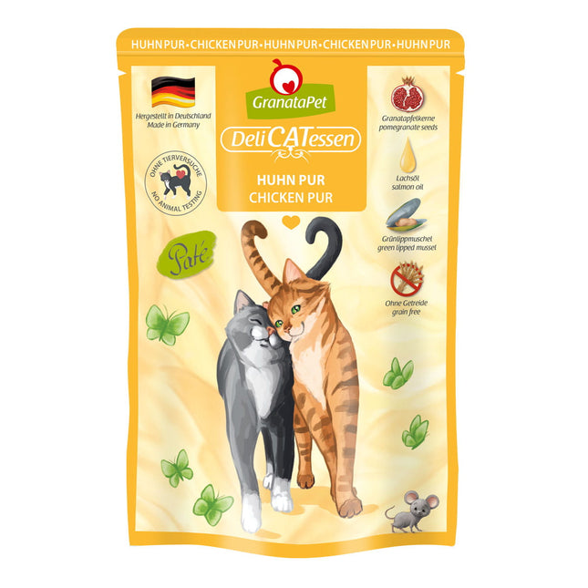 GranataPet DeliCatessen Chicken Pur - grain-free wet food with chicken, pouches for cats