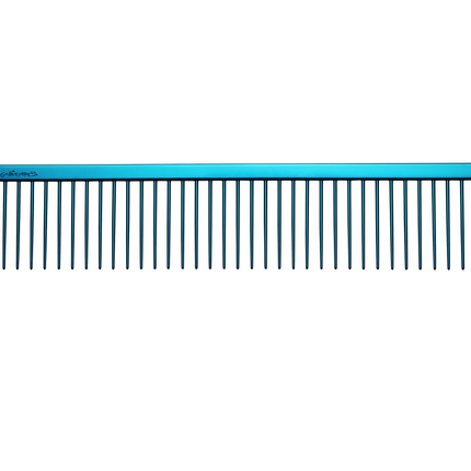 Chris Christensen Poodle Comb - professional, large metal comb with wide tooth spacing, blue