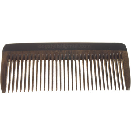 P&W Dog Stylist Comb - fragrant, anti-static sandalwood comb with wide tooth spacing