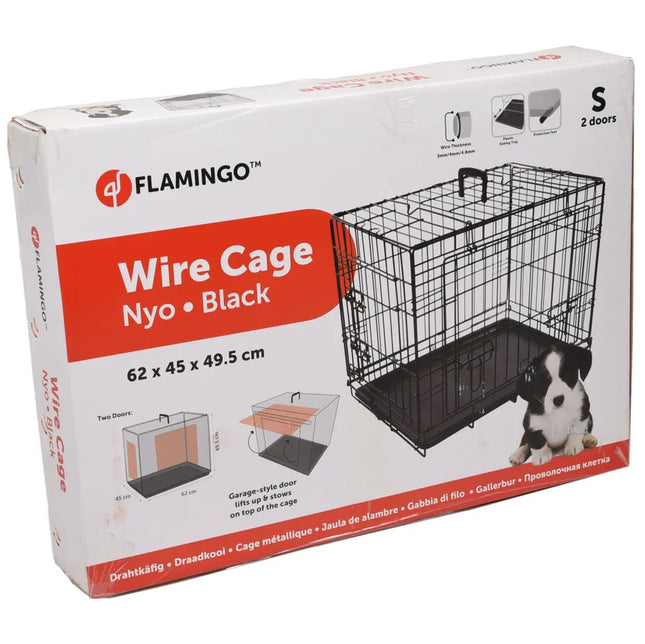 Flamingo Nyo - metal dog cage with lift-up doors, S: