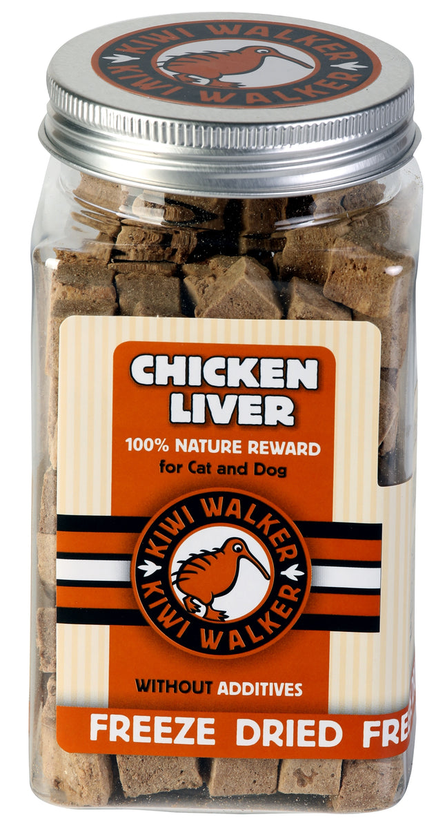 Kiwi Walker Snacks Chicken Liver - 100% chicken liver, freeze-dried, natural treats for dogs and cats