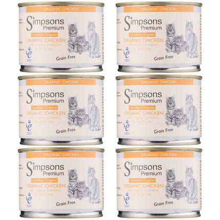 Simpsons Premium Cat Organic Chicken with Pumpkin - grain-free wet food for cats, chicken with pumpkin - 200g