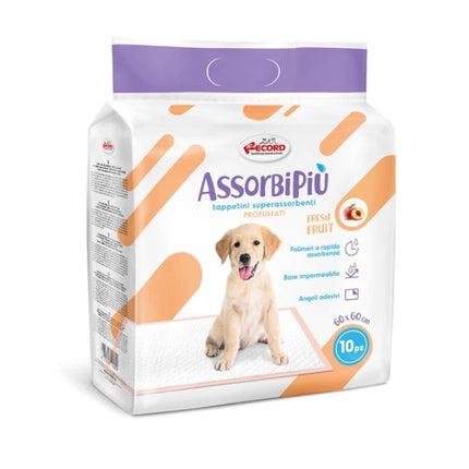 AssorbiPiu Fresh Fruits Puppy Pads - training pads for puppies, with adhesive strips, fruit-scented - 10 pieces