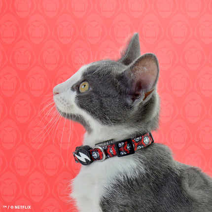 Dashi La Casa De Papel Mask Cat Collar - cat collar with a Money Heist theme, red