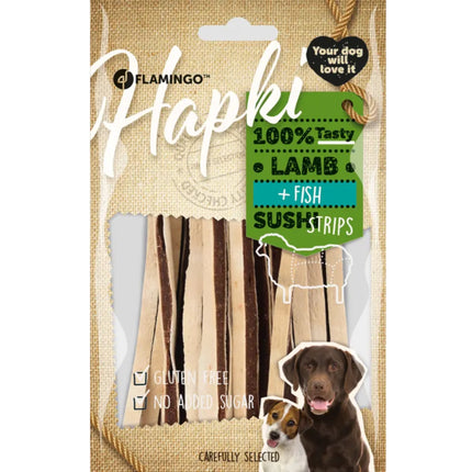 Flamingo Hapki Lamb Fish Sushi Strips - soft treats for dogs, lamb and pollock