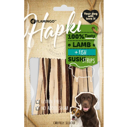 Flamingo Hapki Lamb Fish Sushi Strips - soft treats for dogs, lamb and pollock