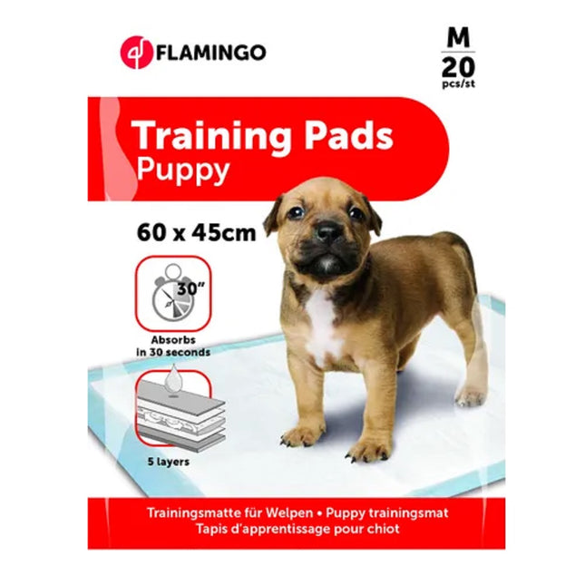 Flamingo Training Pads M (60x45cm) - dog training pads for housebreaking, 5-layer - 20 pieces