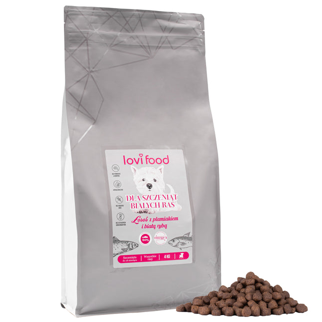 Lovi Food Salmon with Pollock and White Fish - Grain-Free Food for White Breed Puppy Dogs