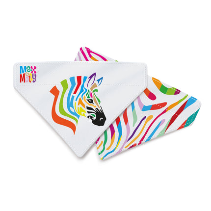 Max&Molly Reversible Bandana Magic Zebra - dog bandana, double-sided, rainbow zebra pattern