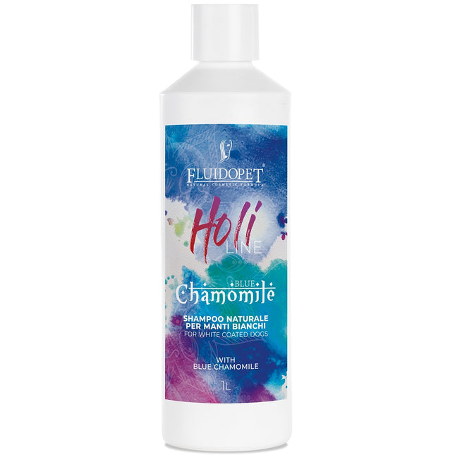 FluidoPet Natural Blue Chamomile Shampoo - professional brightening shampoo for white and light coats, concentrate 1:10