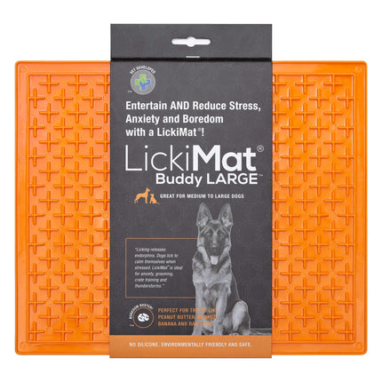 LickiMat Classic Buddy XL - licking mat for medium and large dogs, cross pattern