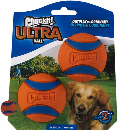 Chuckit! Ultra Ball M (6.4cm) - bouncy dog ball, without squeaker - 2pcs