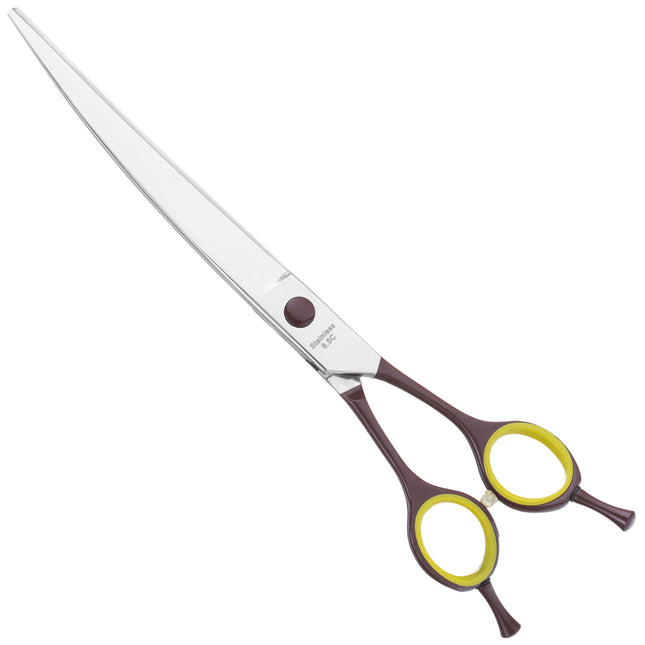 Geib Avanti Comfort Plus EH Scissors - professional scissors with a curved handle and micro-serration - Curved