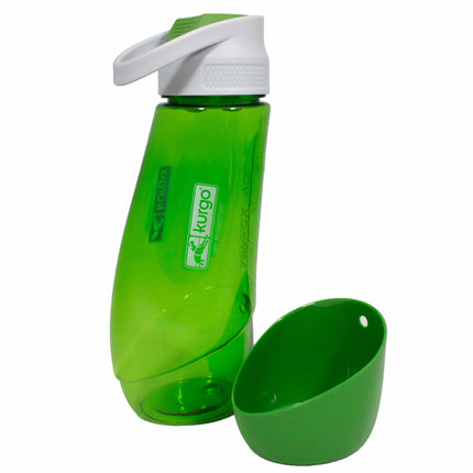 Kurgo Gourd Water Bottle & Bowl - water bottle with bowl for dogs, BPA-free