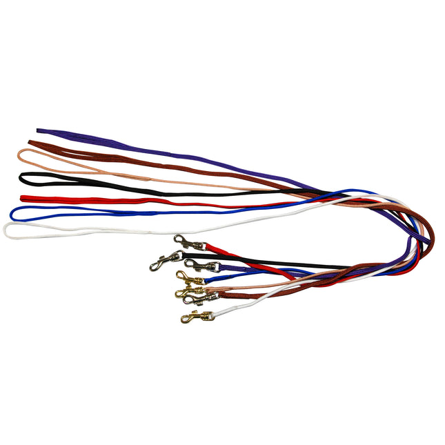 Show Tech Nylon Lead With Gold Hook 0.7x84cm - professional dog lead, white with a gold clip.