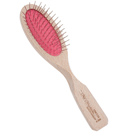 Chris Christensen Brezzy Oval Small Brushes - high-quality, small wooden brush with metal pins - hard, pink