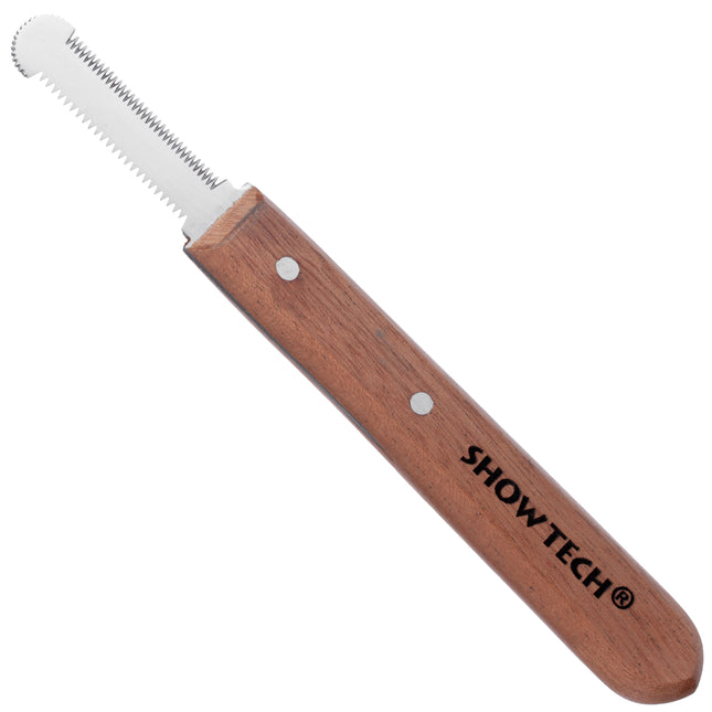 Show Tech Trio - Trim Stripping Knife - 3-in-1 trimmer with wooden handle, fine and very fine tooth spacing