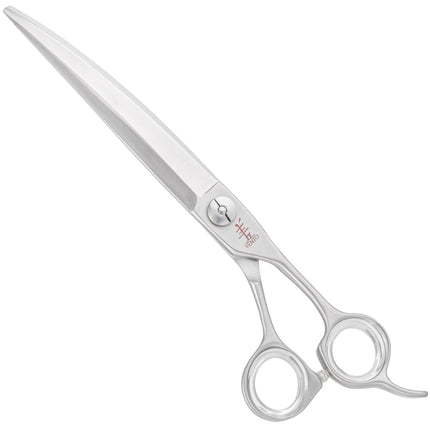 Yento Ergo Line Wide Blade Curved Scissors - professional curved scissors with wide blades, Hitachi Japanese steel