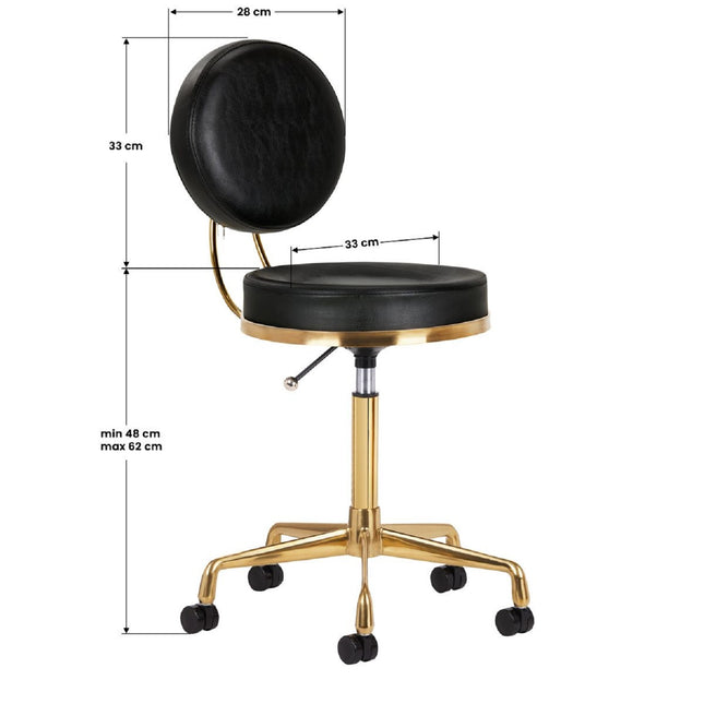 Activ H5 Gold Black - gold grooming chair with height adjustment, black