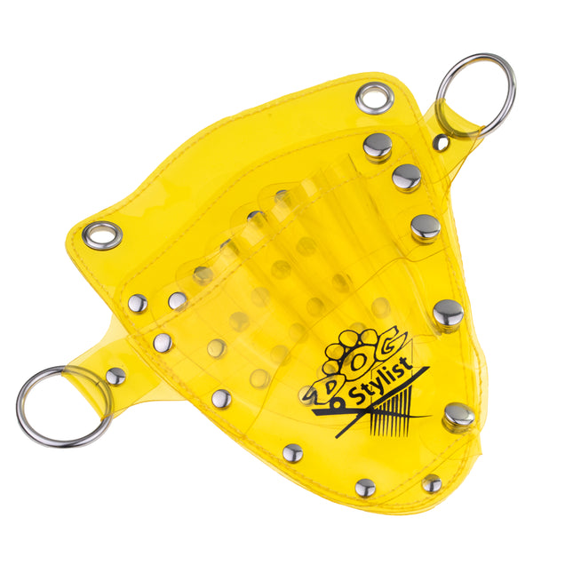 P&W Transparent Tool Case - pouch, case for scissors and grooming accessories - Yellow