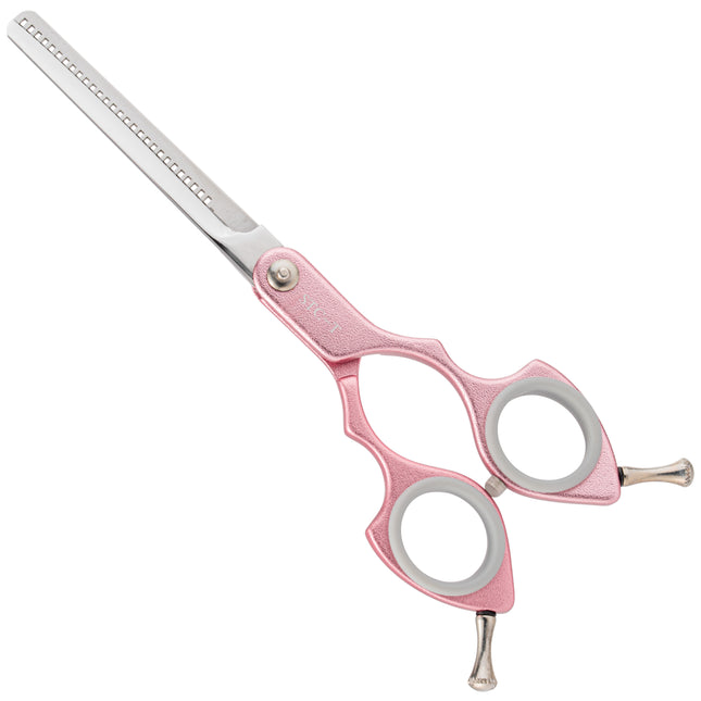 Shernbao Shark Thinning Scissors - ultra-lightweight single-sided thinning shears, aluminum handle, pink