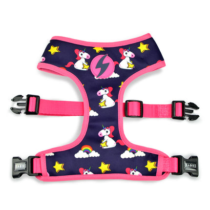 Dashi Unicorn Neo Mesh Harness - no-pull, reversible dog harness made of neoprene, unicorn pattern