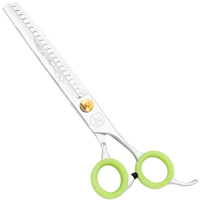 P&W Alfa Omega Chunker - single-sided thinning shears with a short, ergonomic handle, 21 teeth