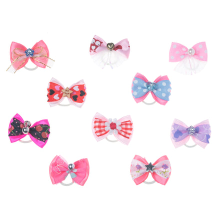 Groom Professional Fashion Bows Pack of 100 - cute bows for dogs, shades of pink